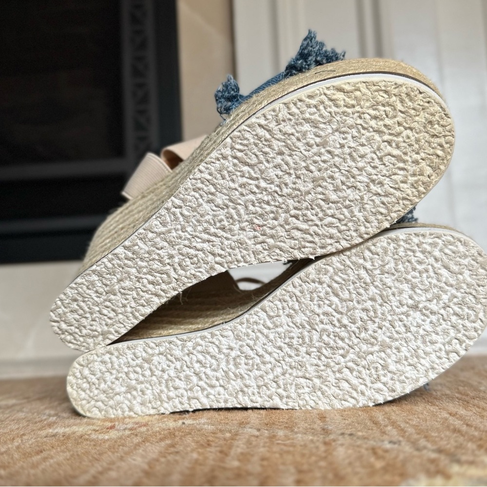 Steve Madden Blue and Tan Espadrille Wedges - Picture 5 of 5